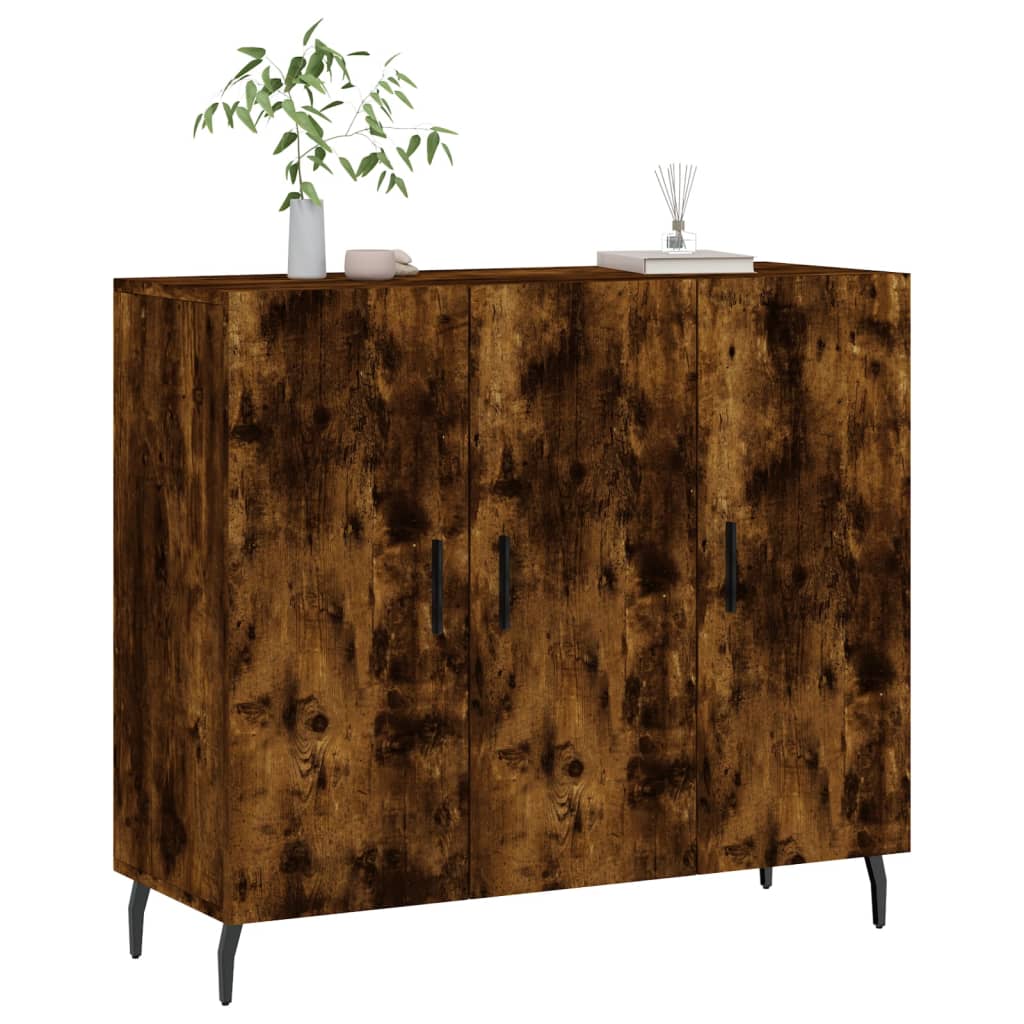 Buffet chêne fumé 90x34x80 cm bois d'ingénierie - XIOS