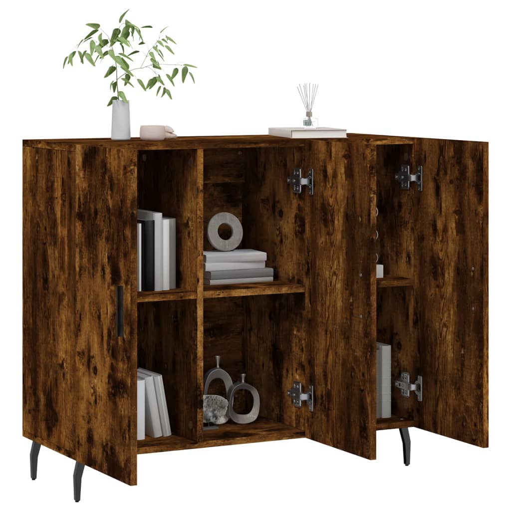 Buffet chêne fumé 90x34x80 cm bois d'ingénierie - XIOS