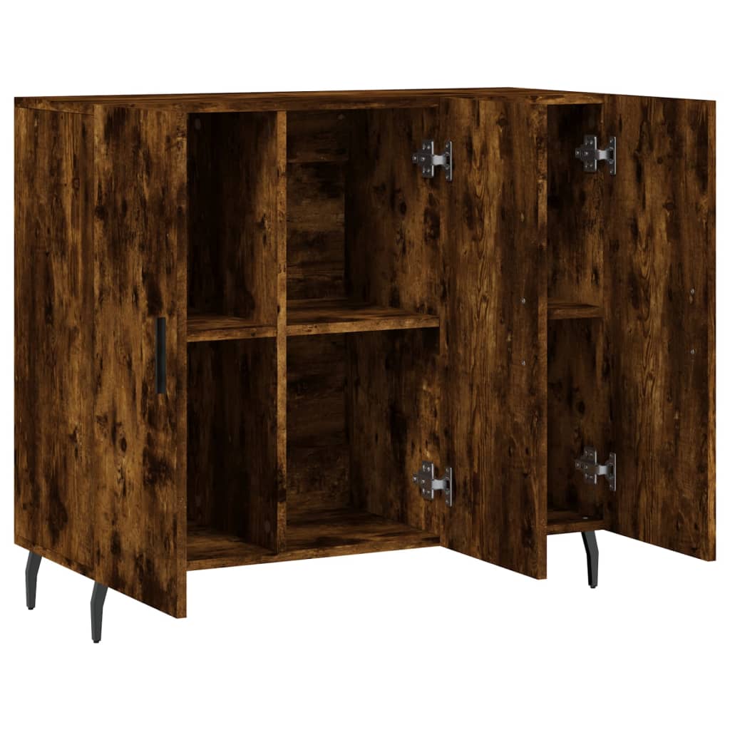 Buffet chêne fumé 90x34x80 cm bois d'ingénierie - XIOS