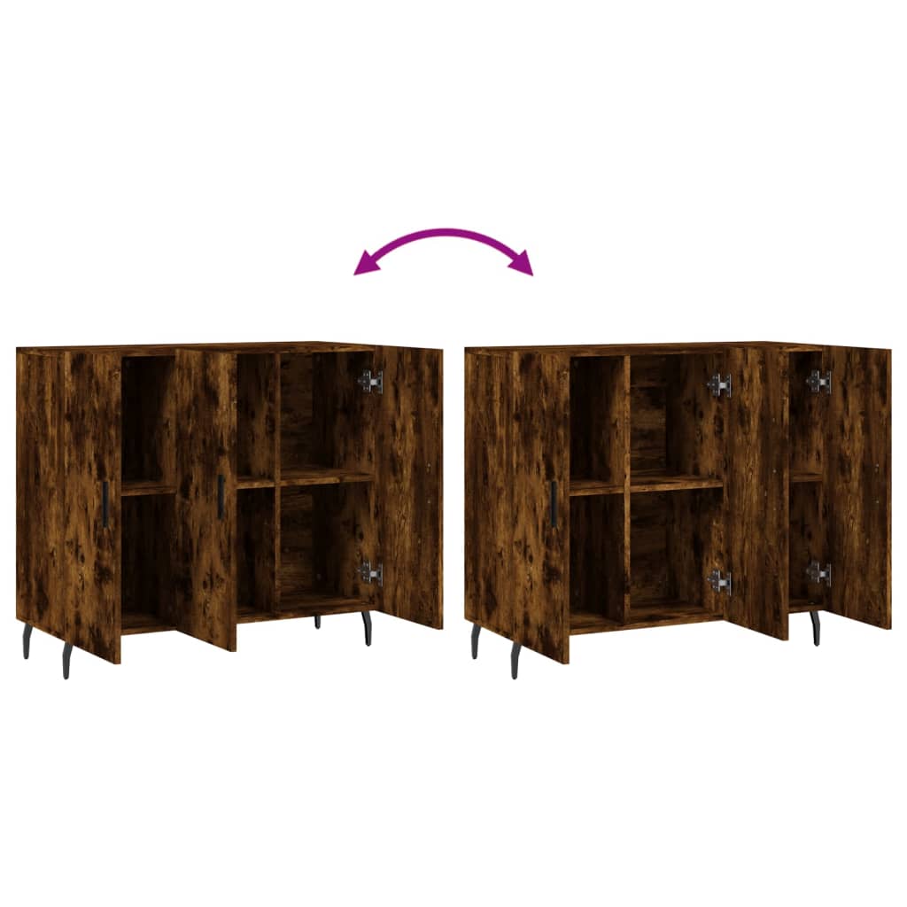 Buffet chêne fumé 90x34x80 cm bois d'ingénierie - XIOS