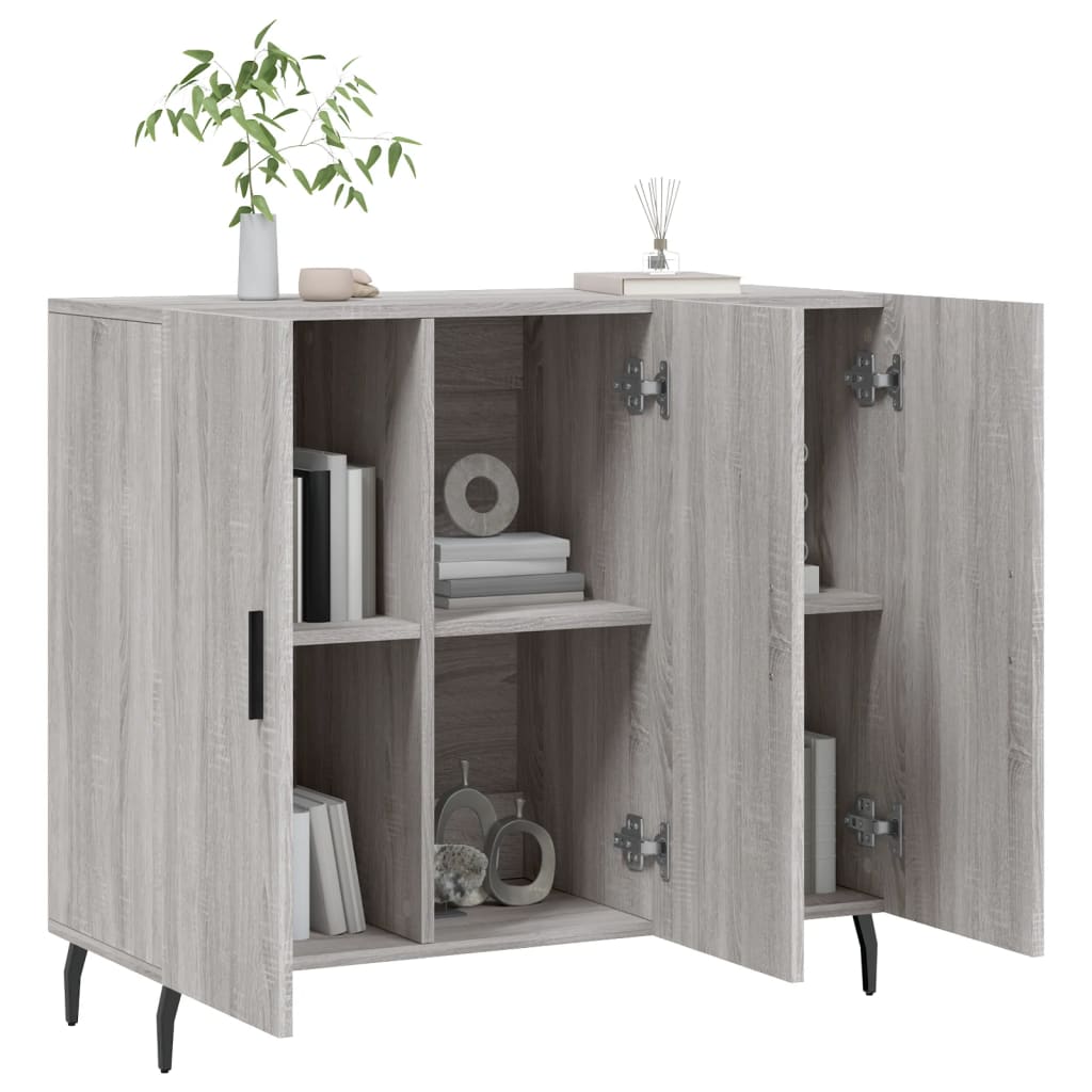 Buffet sonoma gris 90x34x80 cm bois d'ingénierie - XIOS