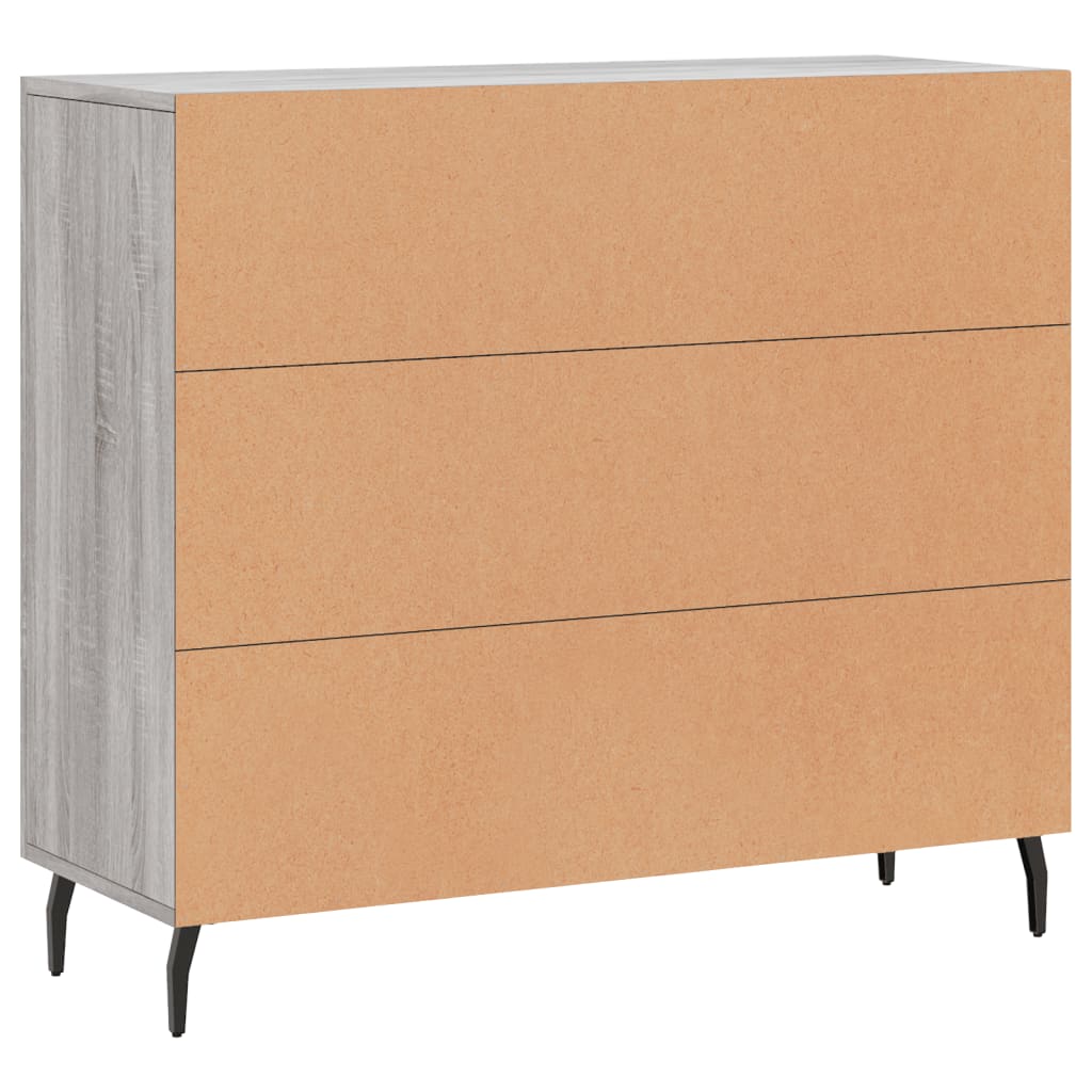 Buffet sonoma gris 90x34x80 cm bois d'ingénierie - XIOS