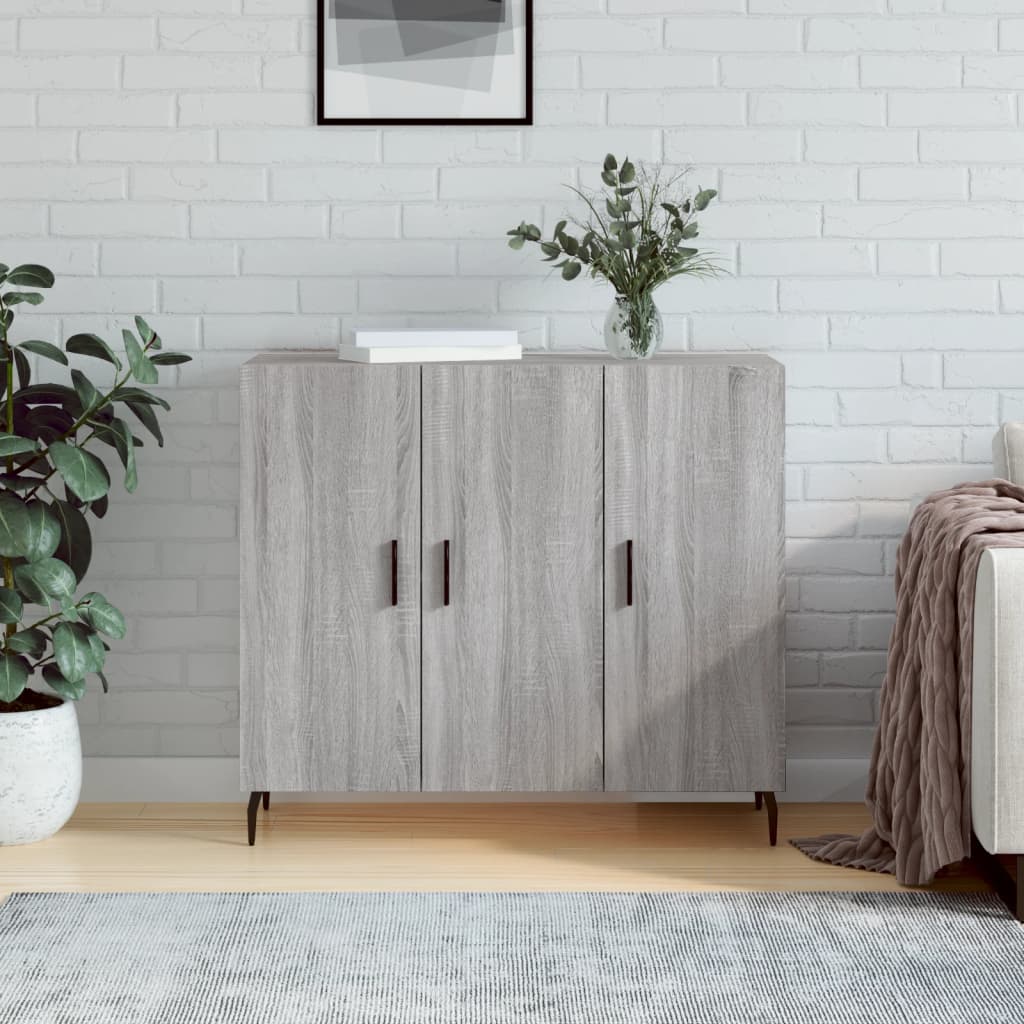 Buffet sonoma gris 90x34x80 cm bois d'ingénierie - XIOS