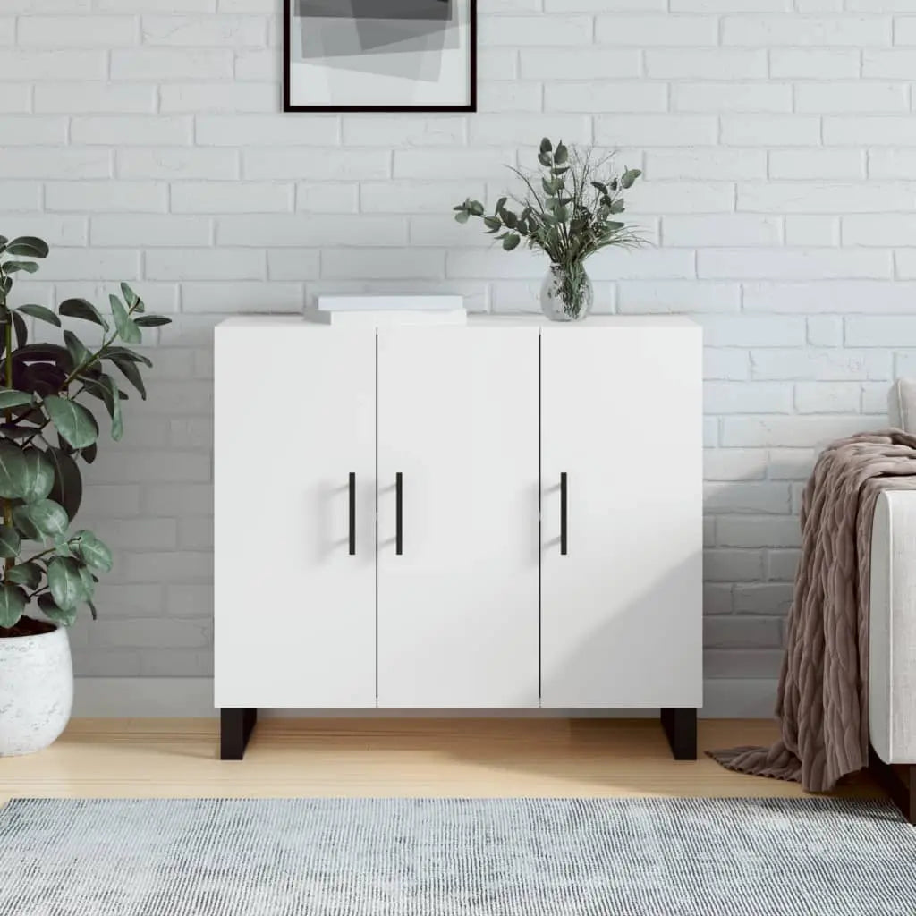 Buffet blanc 90x34x80 cm bois d’ingénierie - XIOS