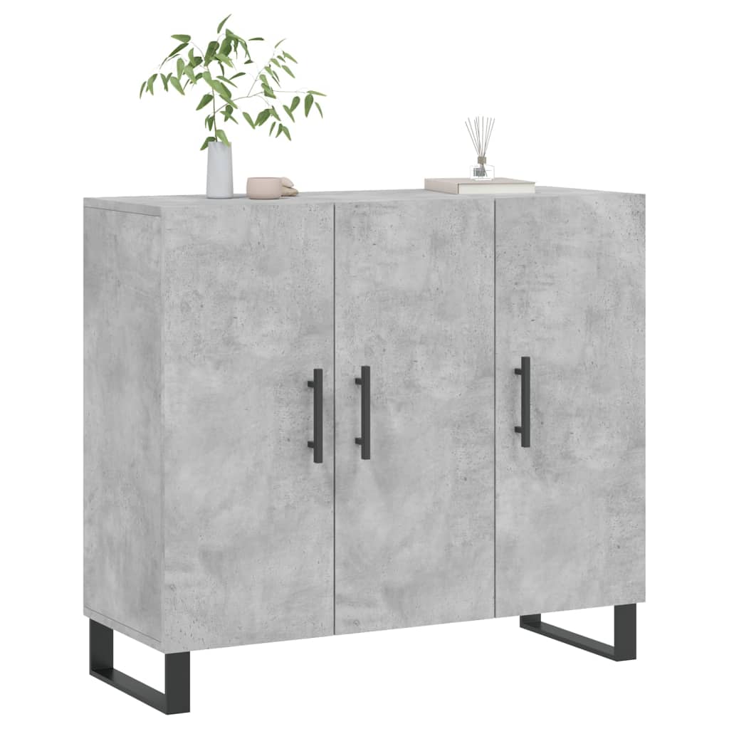 Buffet gris béton 90x34x80 cm bois d'ingénierie - XIOS