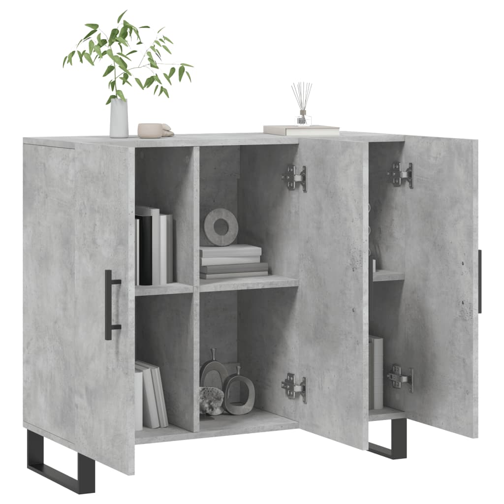 Buffet gris béton 90x34x80 cm bois d'ingénierie - XIOS