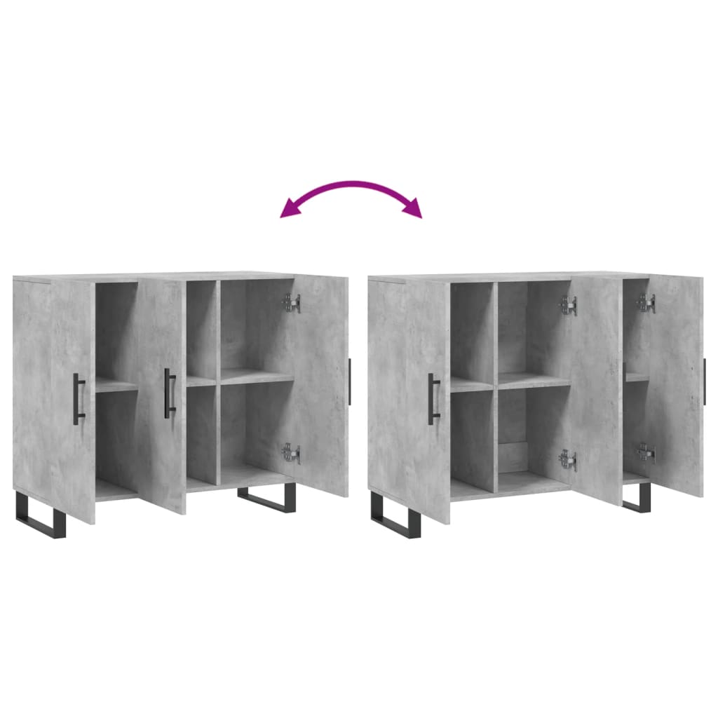 Buffet gris béton 90x34x80 cm bois d'ingénierie - XIOS