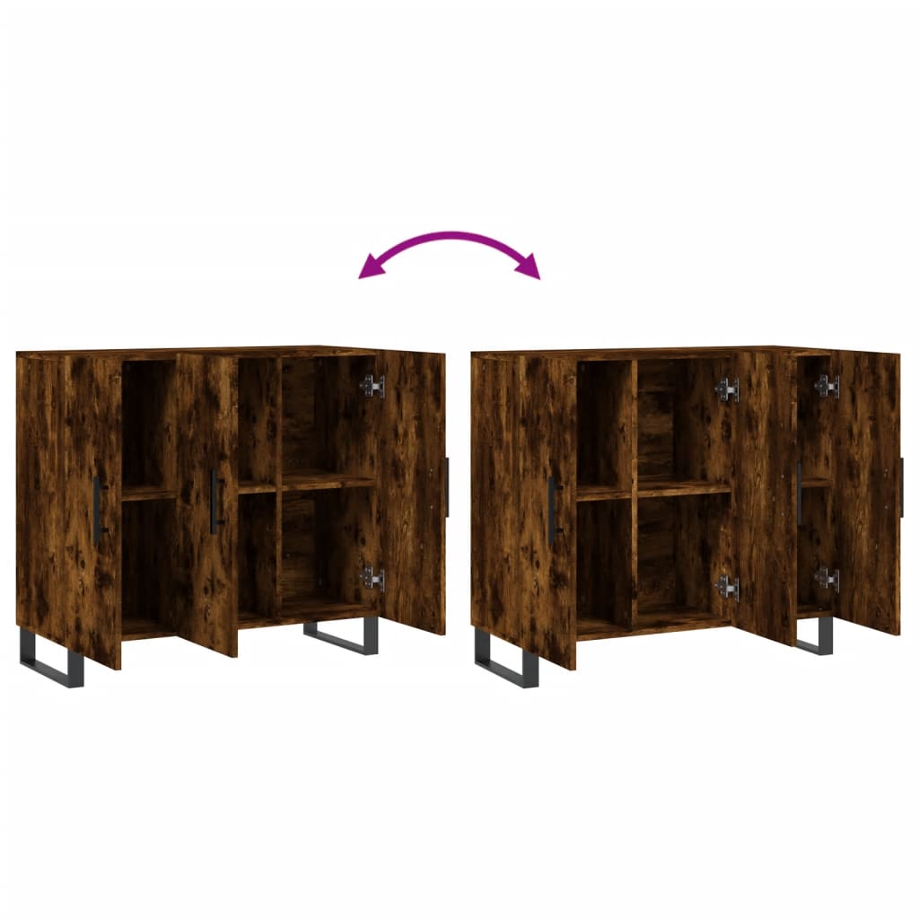 Buffet chêne fumé 90x34x80 cm bois d'ingénierie - XIOS