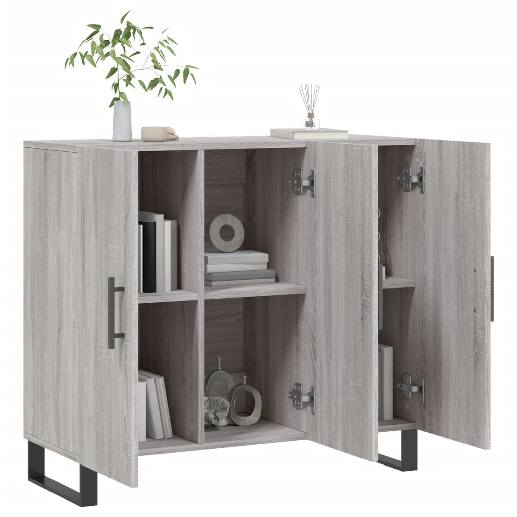 Buffet sonoma gris 90x34x80 cm bois d'ingénierie - XIOS