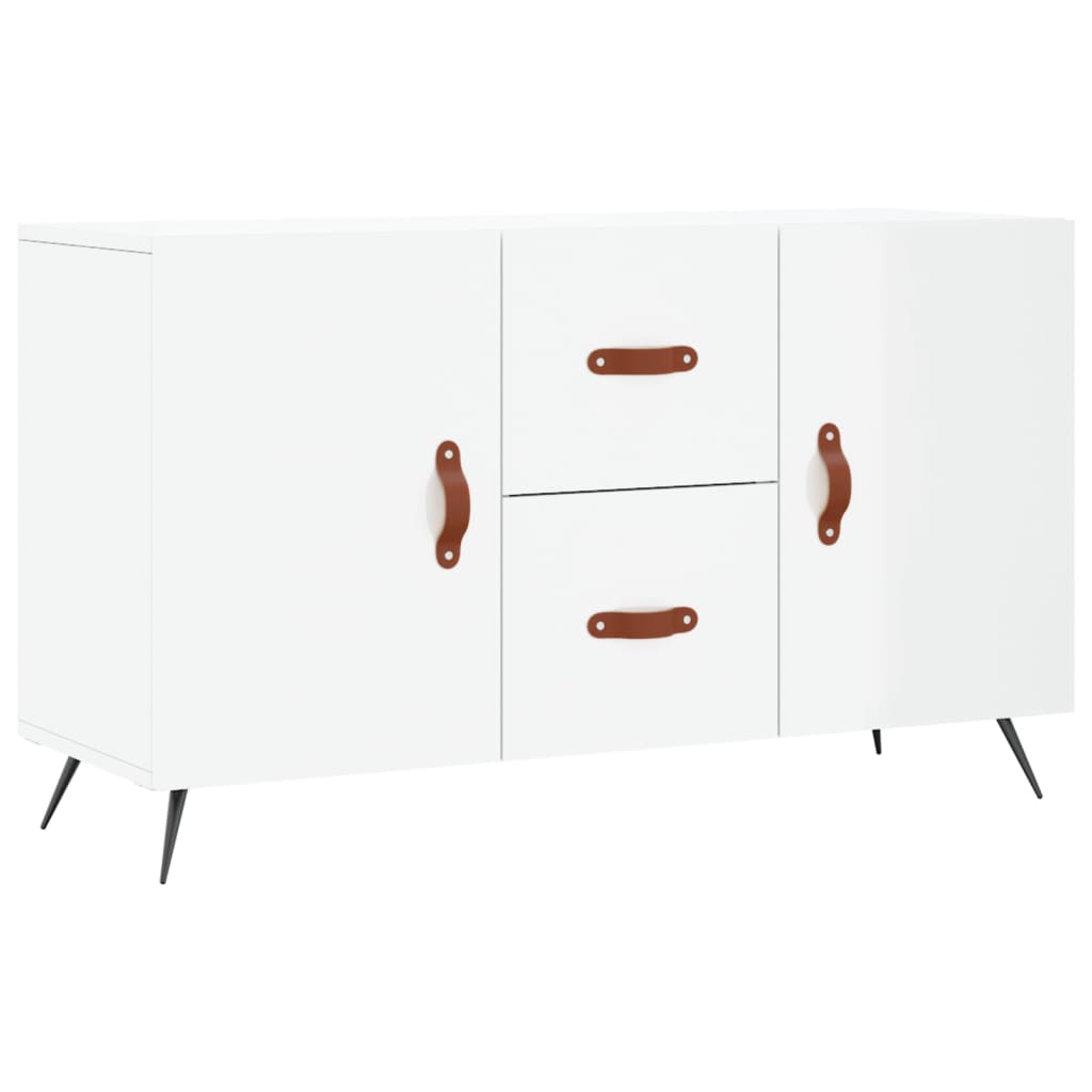 Buffet blanc brillant 100x36x60 cm bois d'ingénierie - XIOS