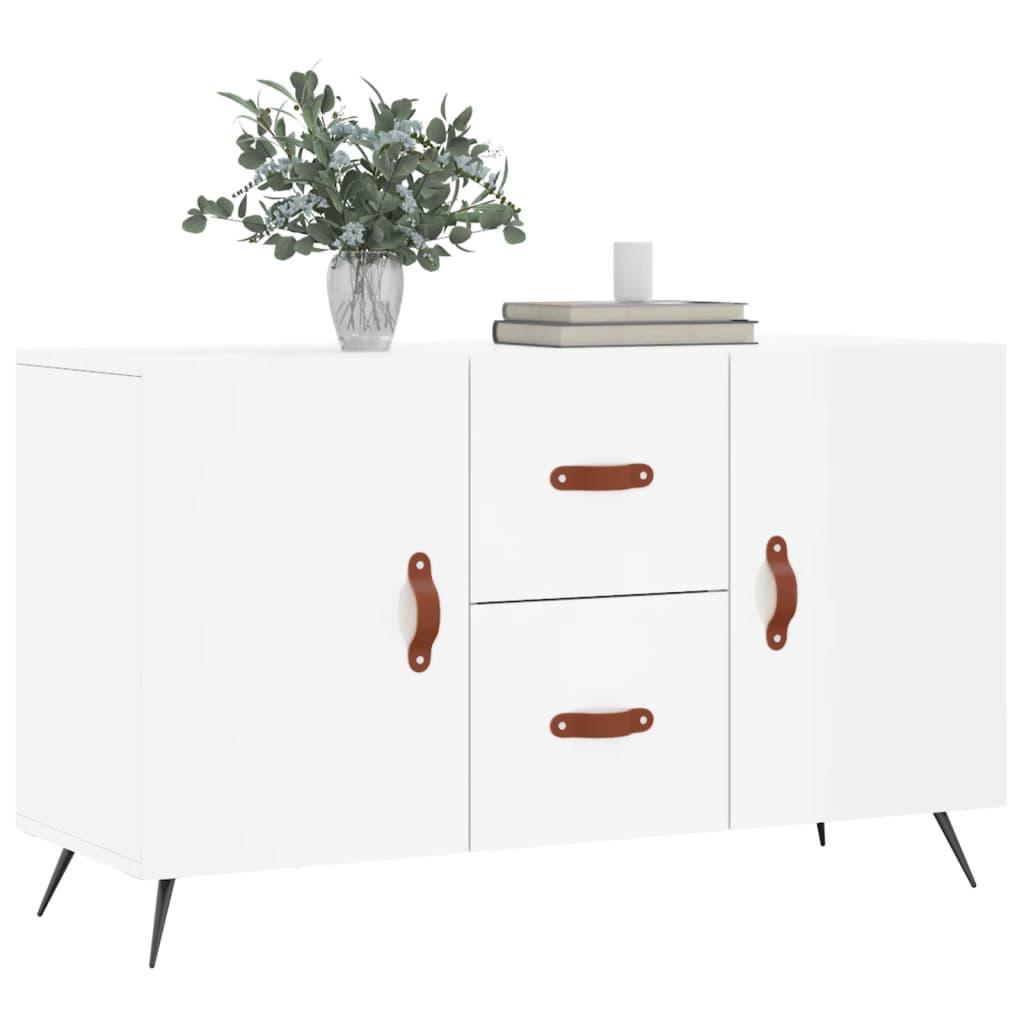 Buffet blanc brillant 100x36x60 cm bois d'ingénierie - XIOS