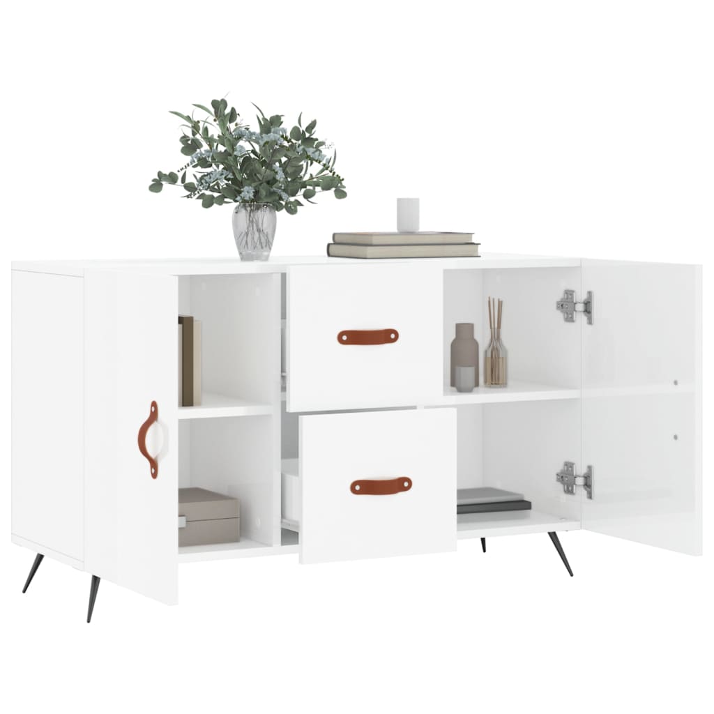 Buffet blanc brillant 100x36x60 cm bois d'ingénierie - XIOS