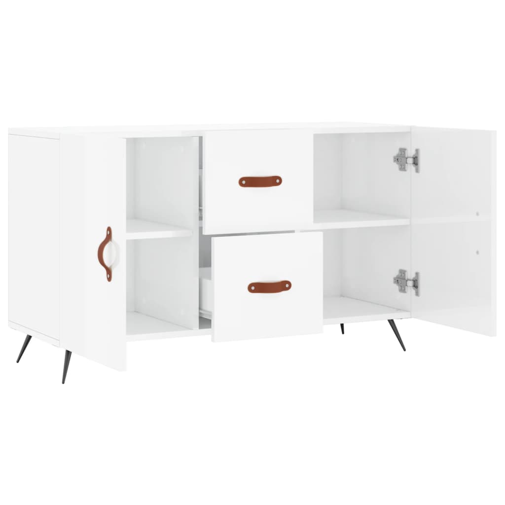 Buffet blanc brillant 100x36x60 cm bois d'ingénierie - XIOS