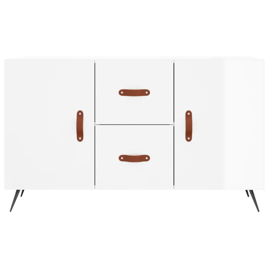 Buffet blanc brillant 100x36x60 cm bois d'ingénierie - XIOS