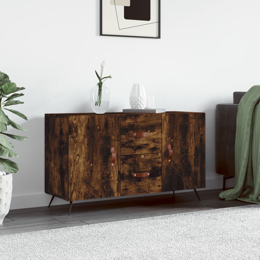 Buffet chêne fumé 100x36x60 cm bois d'ingénierie - XIOS