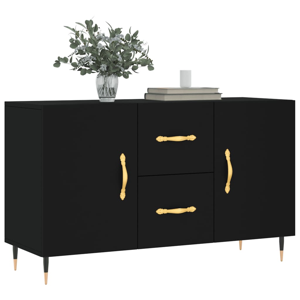 Buffet noir 100x36x60 cm bois d'ingénierie - XIOS