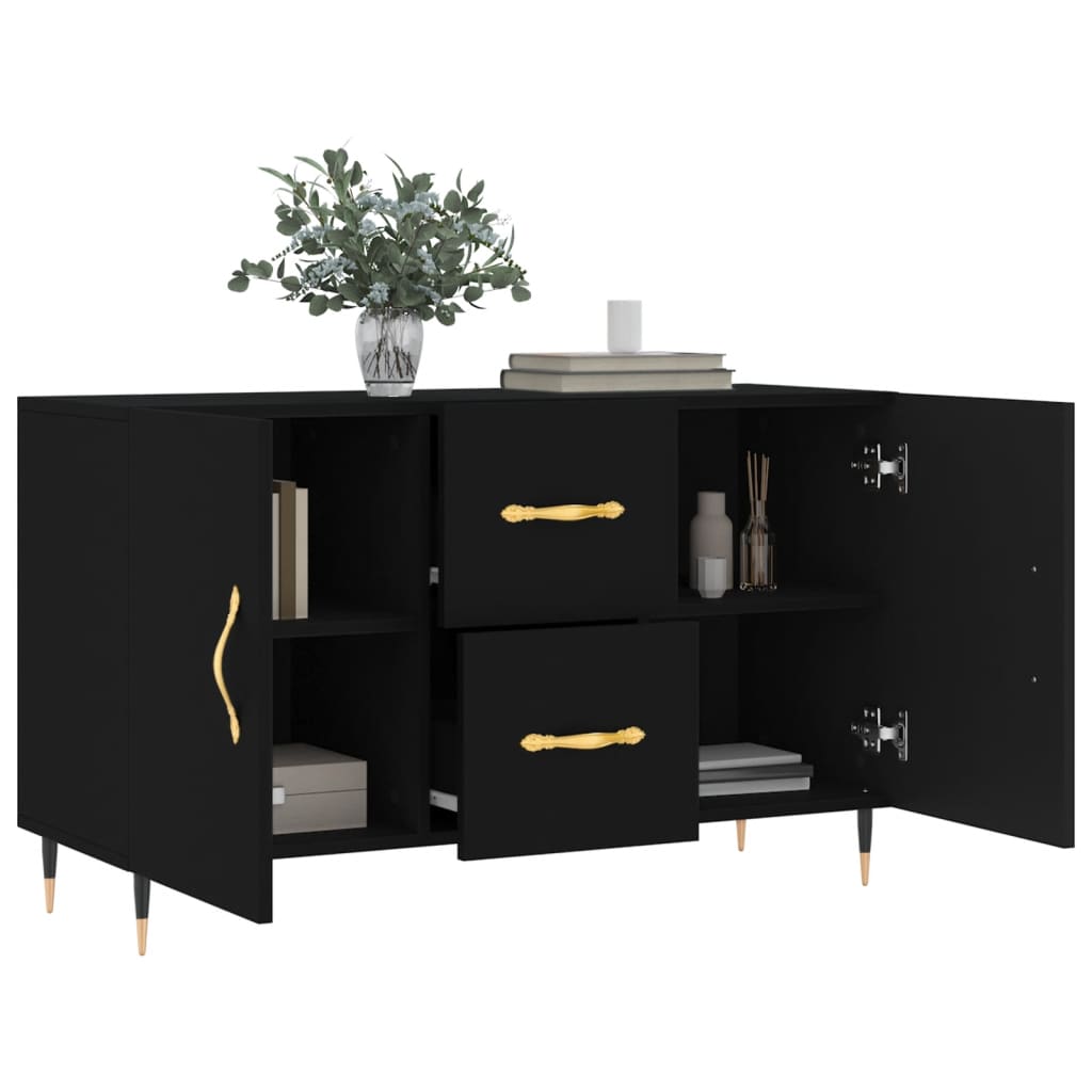 Buffet noir 100x36x60 cm bois d'ingénierie - XIOS