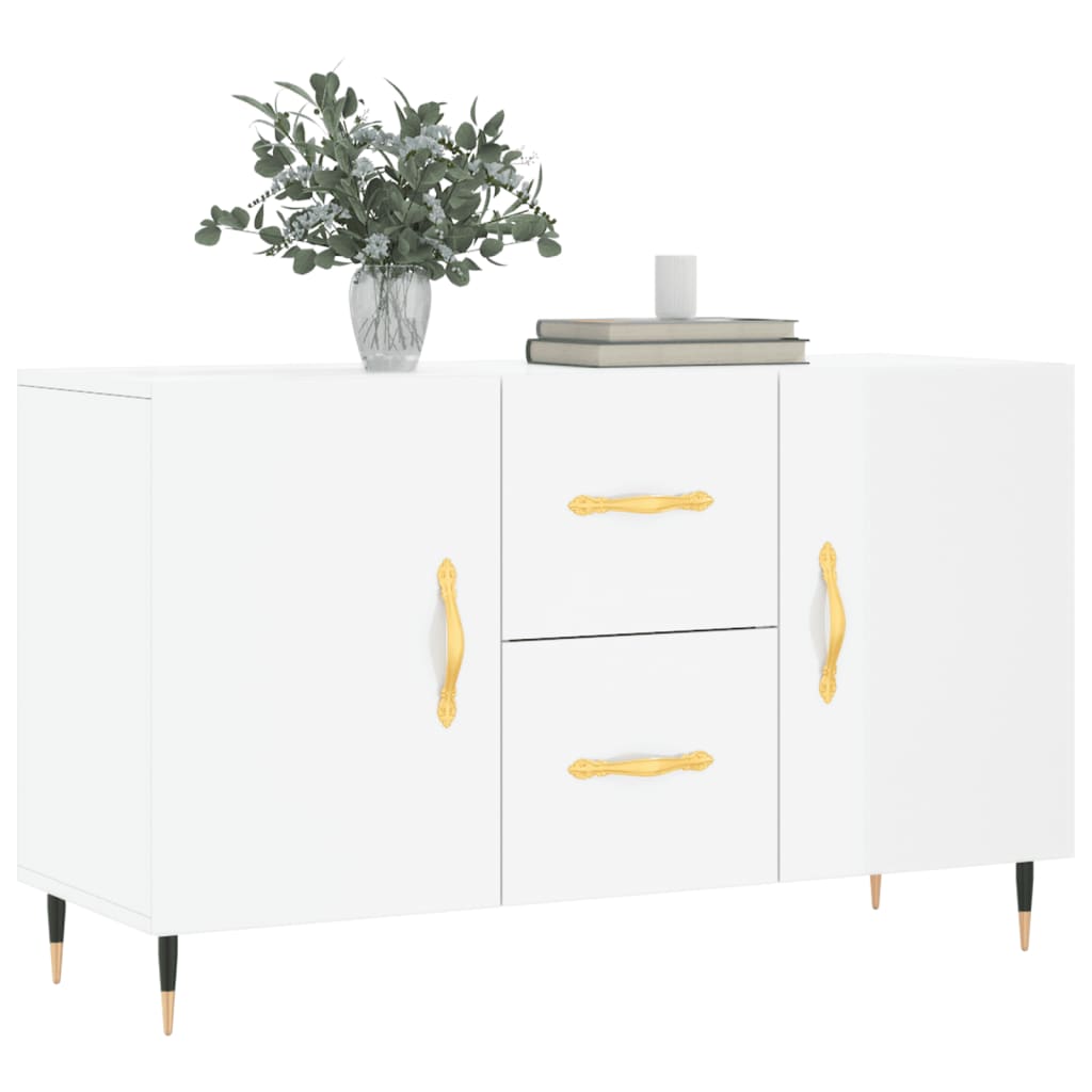 Buffet blanc brillant 100x36x60 cm bois d'ingénierie - XIOS