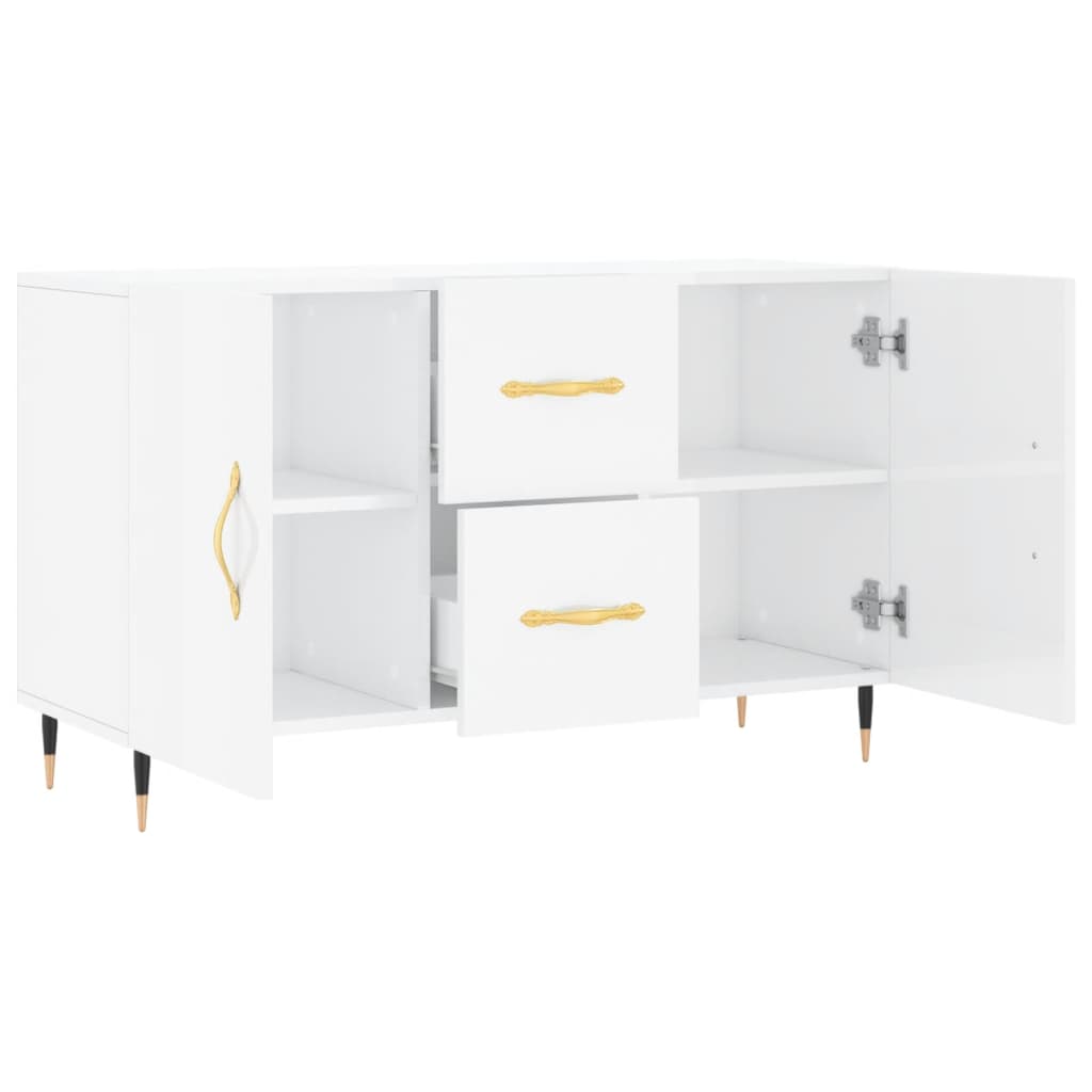 Buffet blanc brillant 100x36x60 cm bois d'ingénierie - XIOS