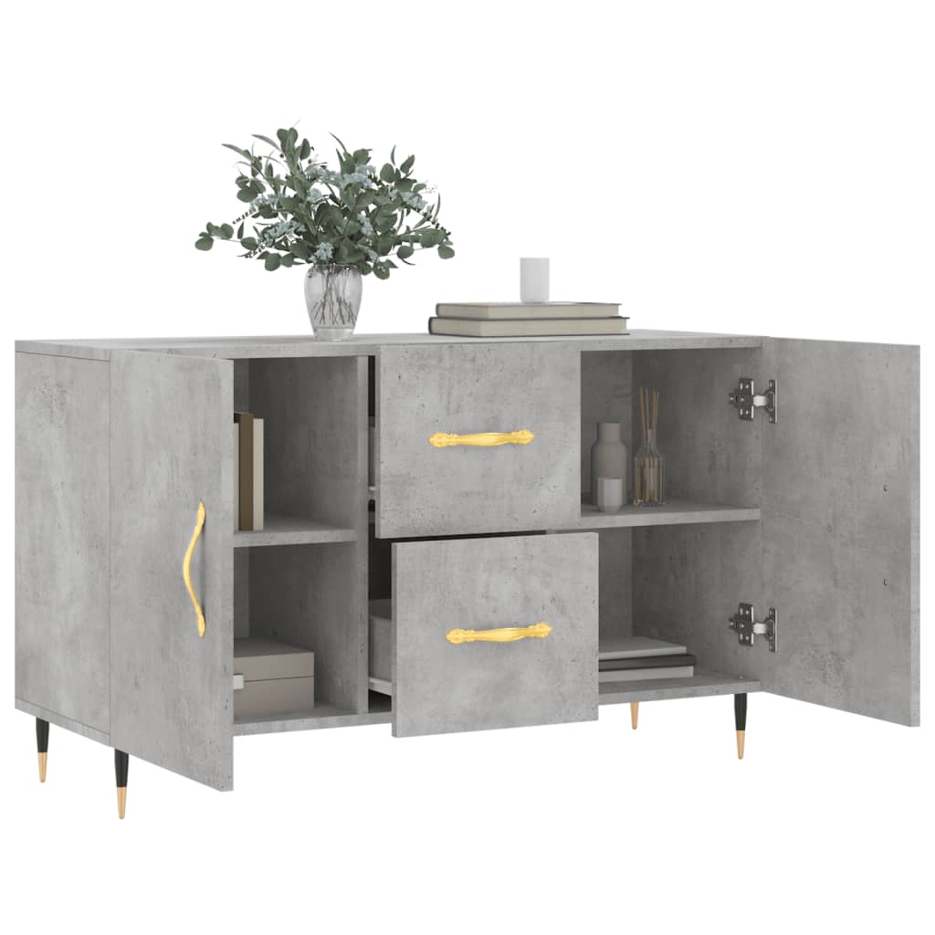 Buffet gris béton 100x36x60 cm bois d'ingénierie - XIOS