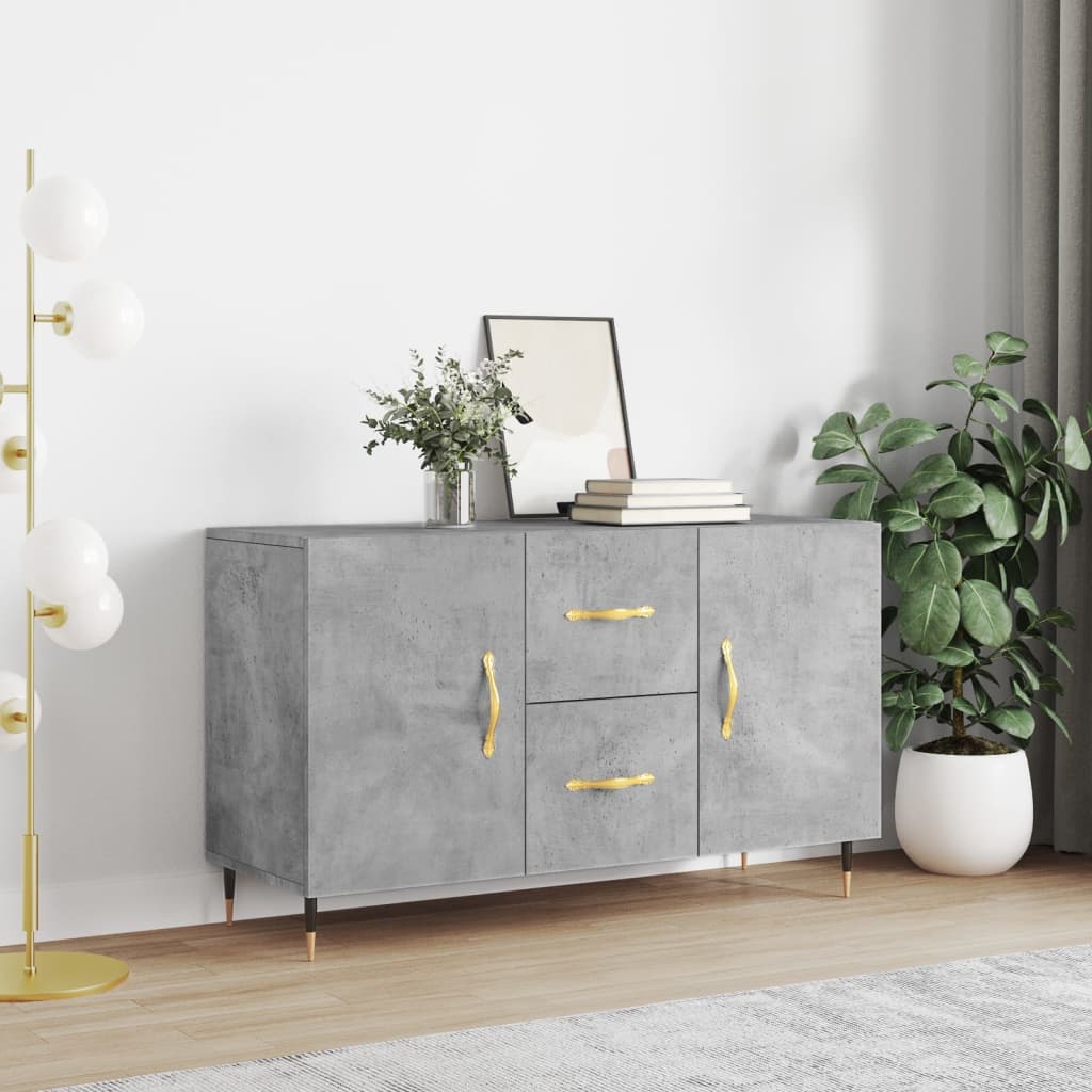 Buffet gris béton 100x36x60 cm bois d'ingénierie - XIOS
