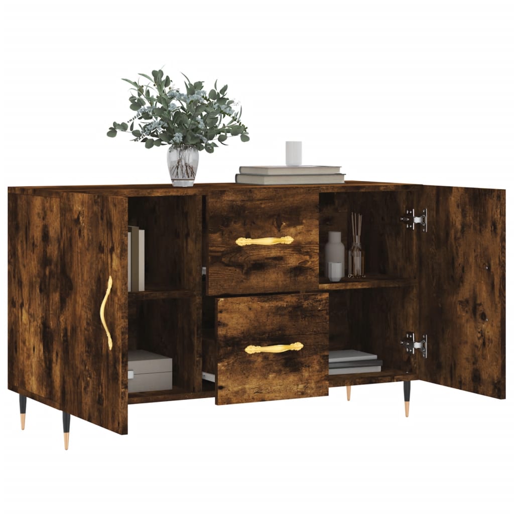 Buffet chêne fumé 100x36x60 cm bois d'ingénierie - XIOS