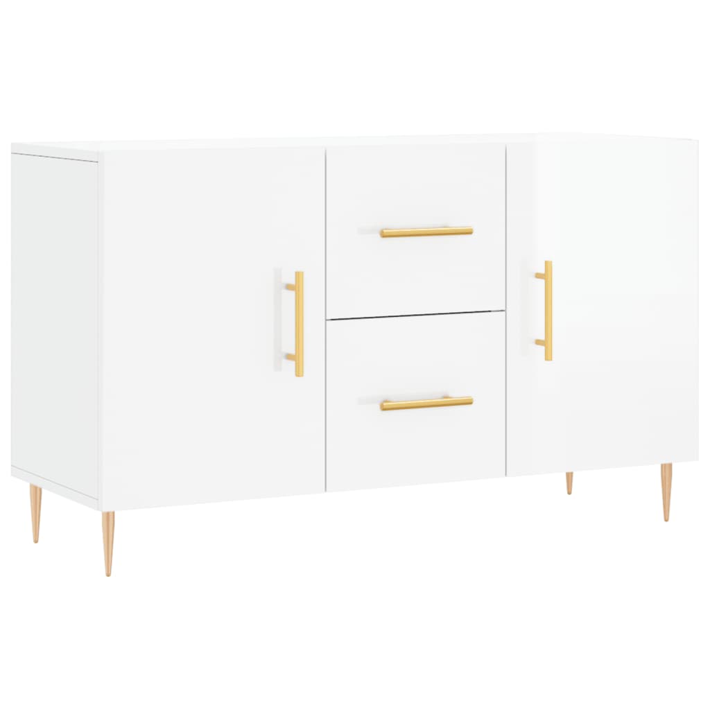 Buffet blanc brillant 100x36x60 cm bois d'ingénierie - XIOS