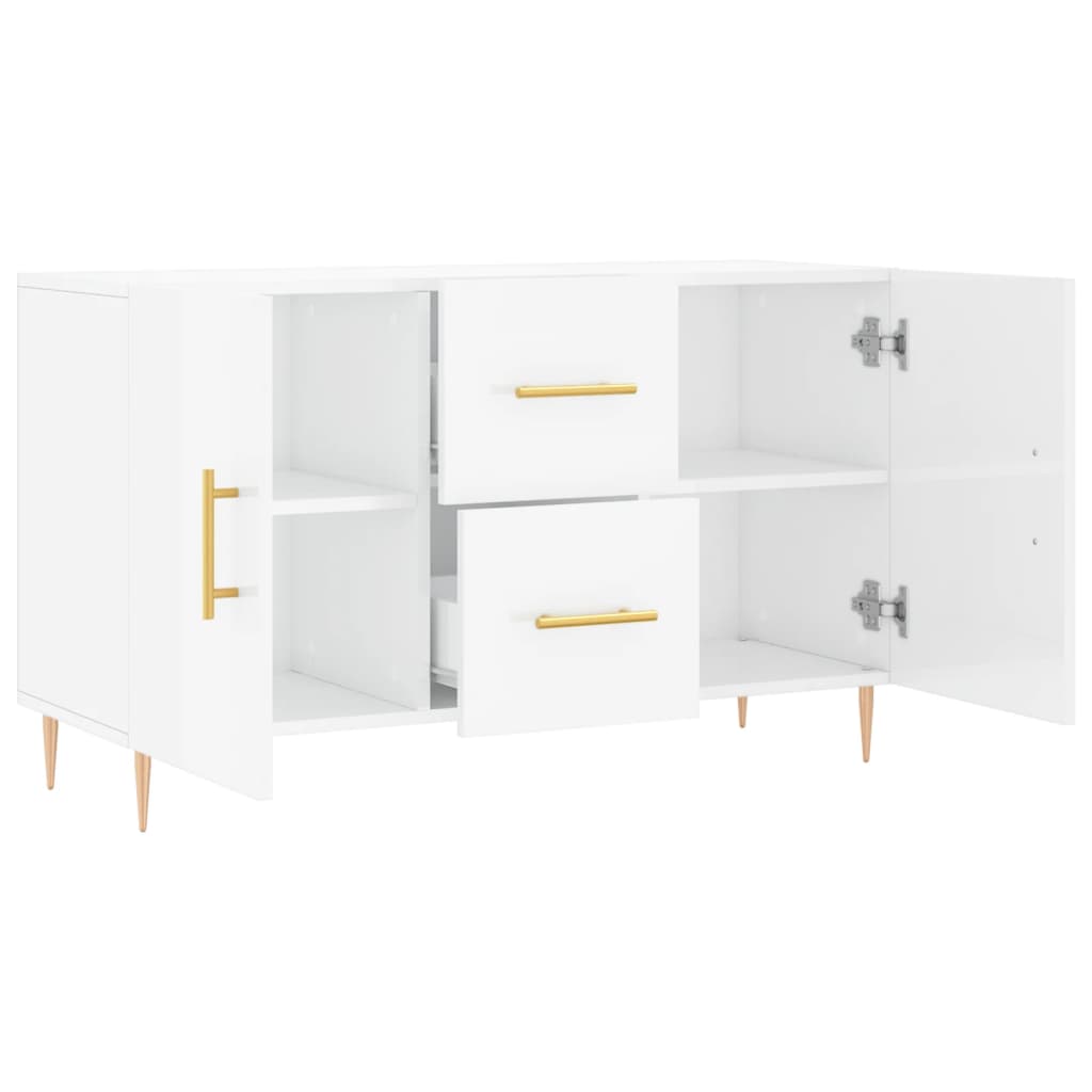 Buffet blanc brillant 100x36x60 cm bois d'ingénierie - XIOS