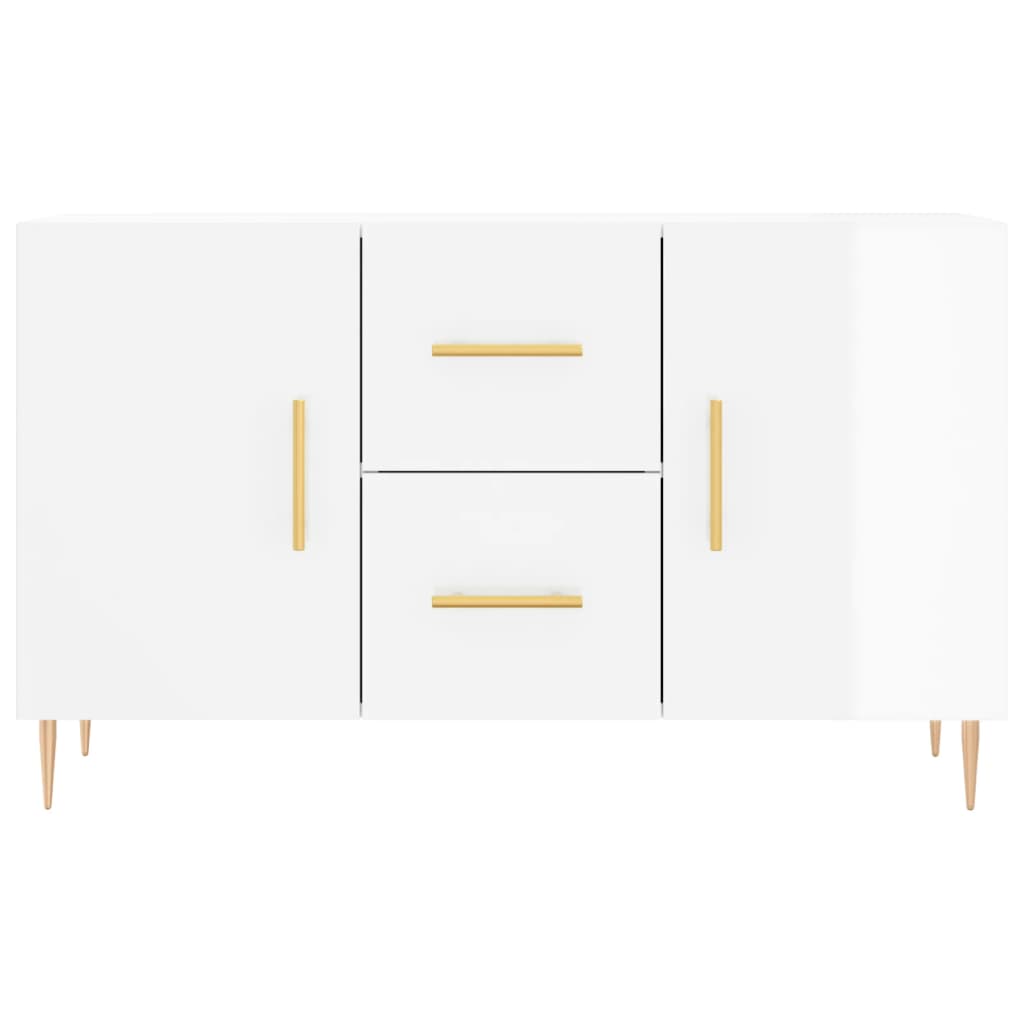 Buffet blanc brillant 100x36x60 cm bois d'ingénierie - XIOS