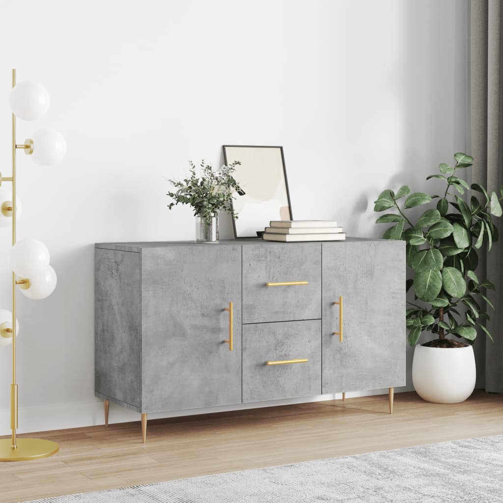 Buffet gris béton 100x36x60 cm bois d'ingénierie - XIOS
