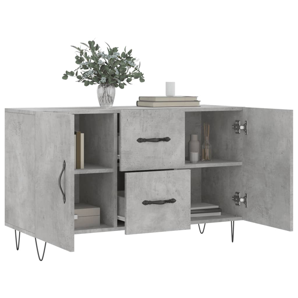 Buffet gris béton 100x36x60 cm bois d'ingénierie - XIOS