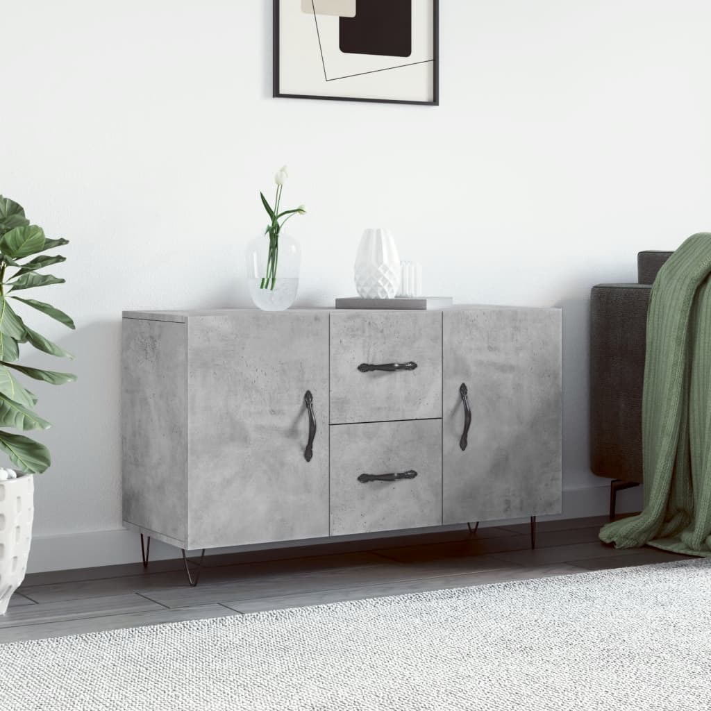 Buffet gris béton 100x36x60 cm bois d'ingénierie - XIOS