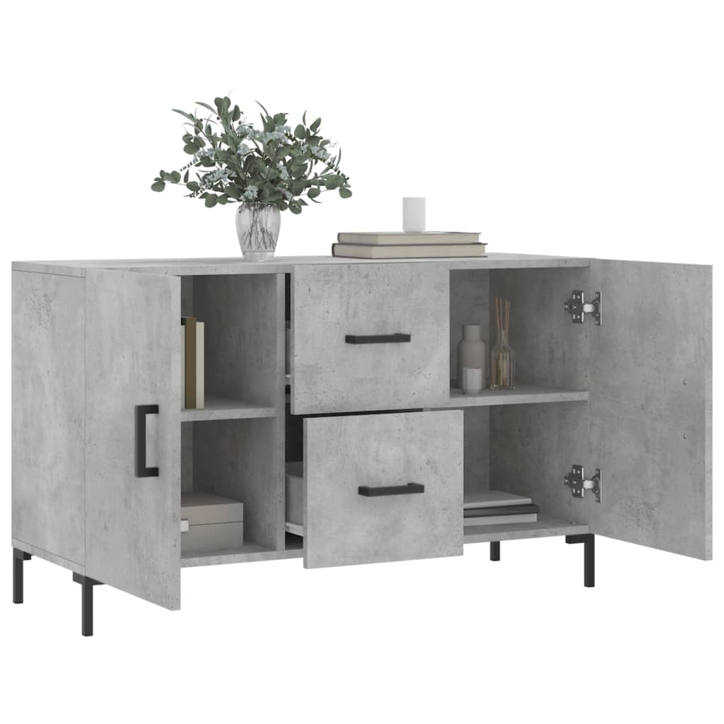 Buffet gris béton 100x36x60 cm bois d'ingénierie - XIOS