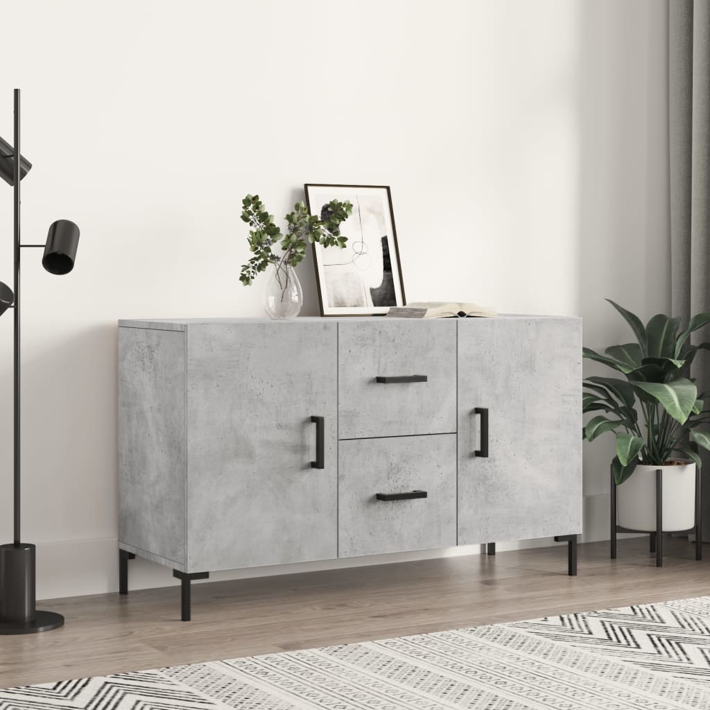 Buffet gris béton 100x36x60 cm bois d'ingénierie - XIOS