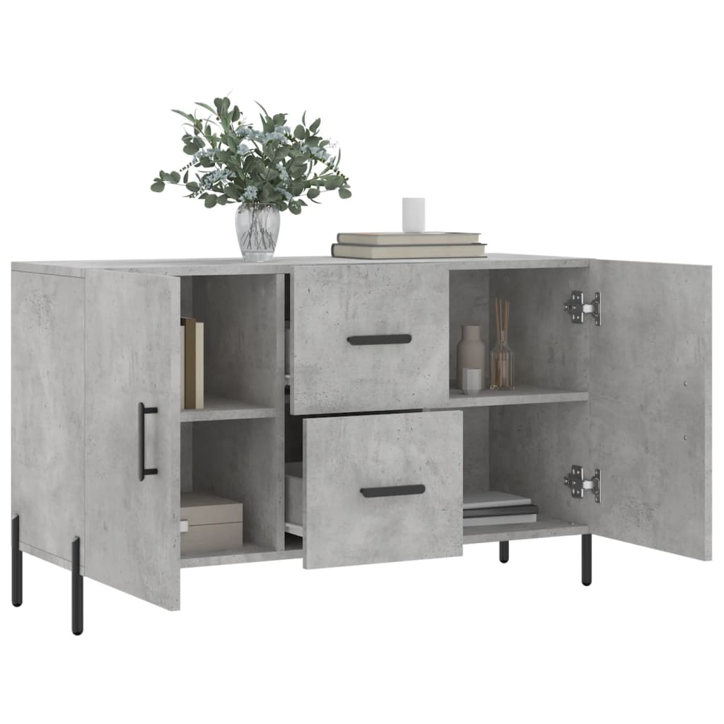 Buffet gris béton 100x36x60 cm bois d'ingénierie - XIOS