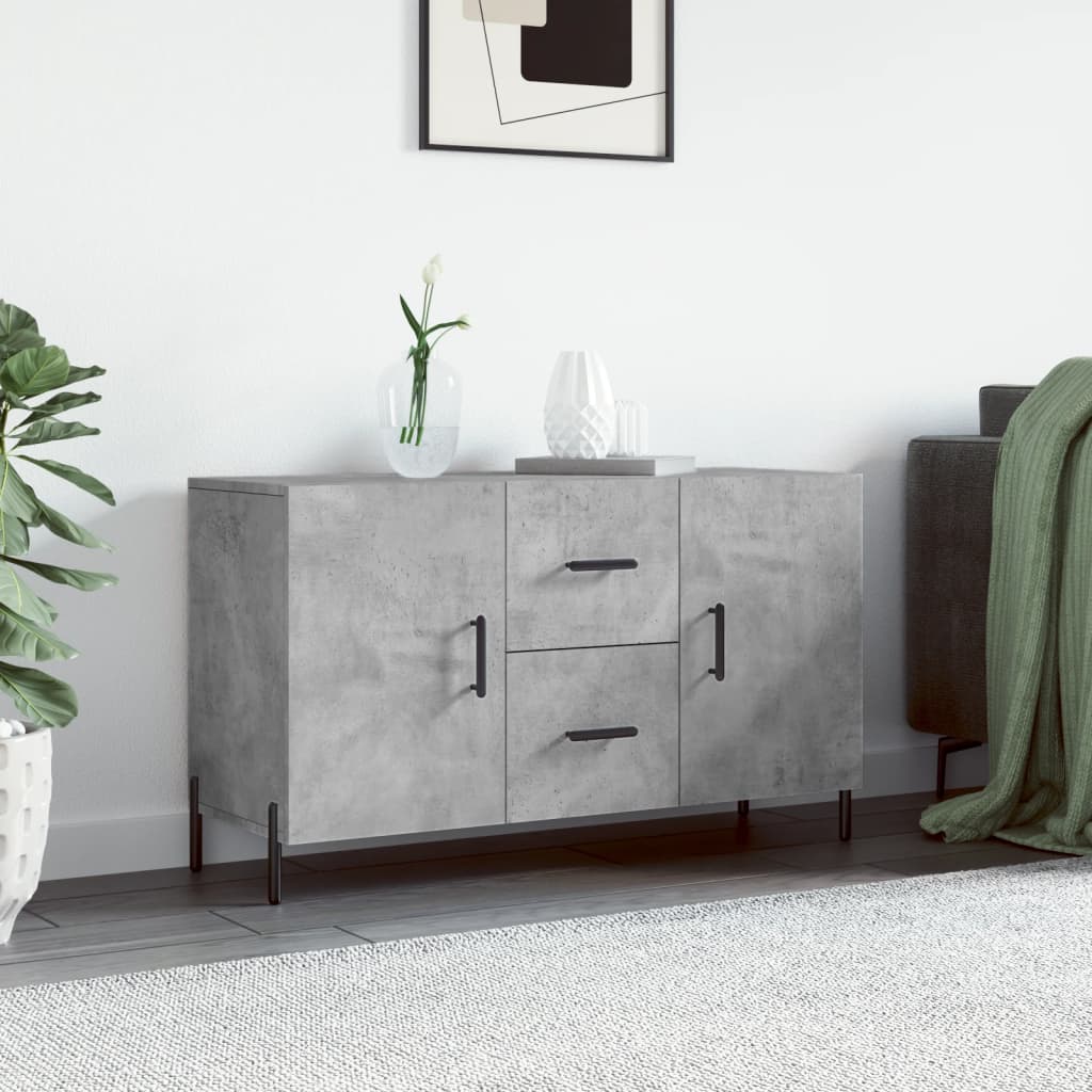 Buffet gris béton 100x36x60 cm bois d'ingénierie - XIOS