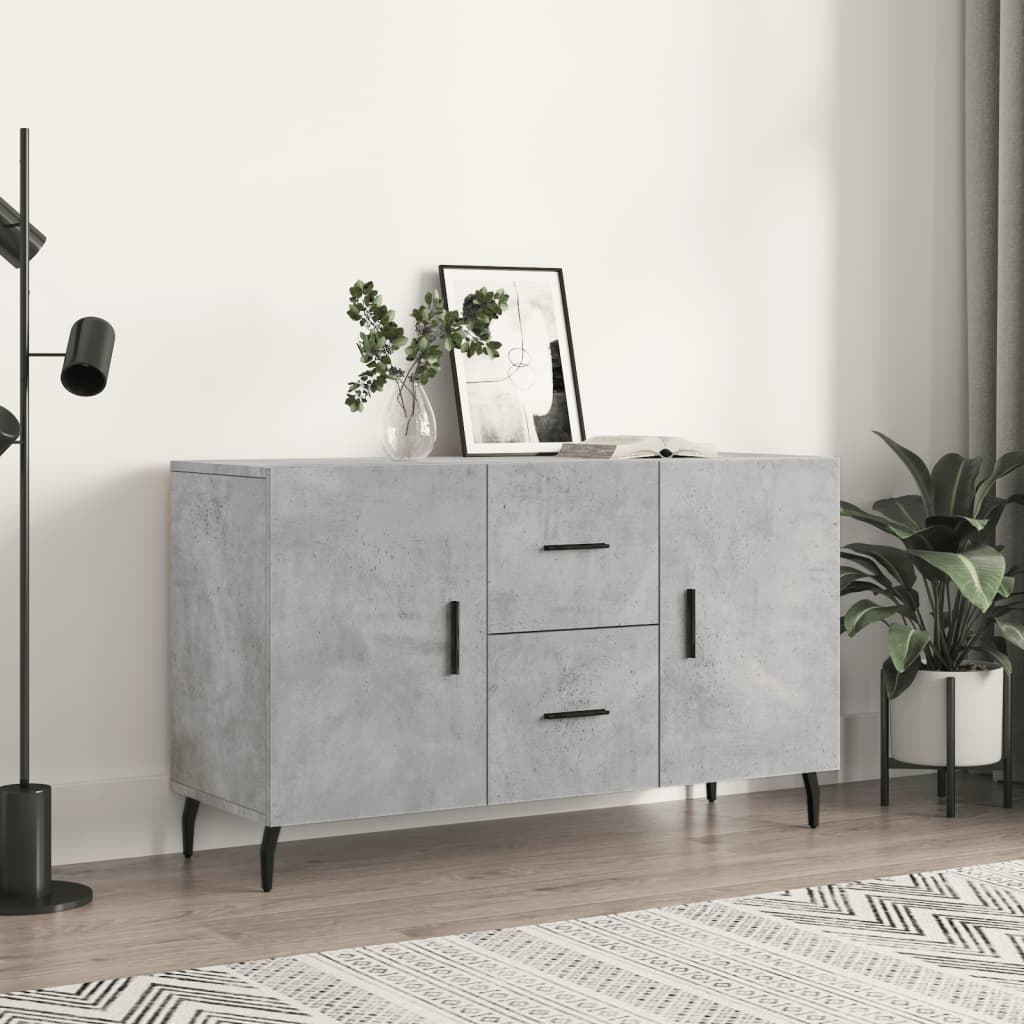 Buffet gris béton 100x36x60 cm bois d'ingénierie - XIOS
