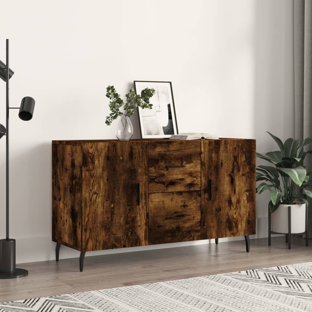 Buffet chêne fumé 100x36x60 cm bois d'ingénierie - XIOS