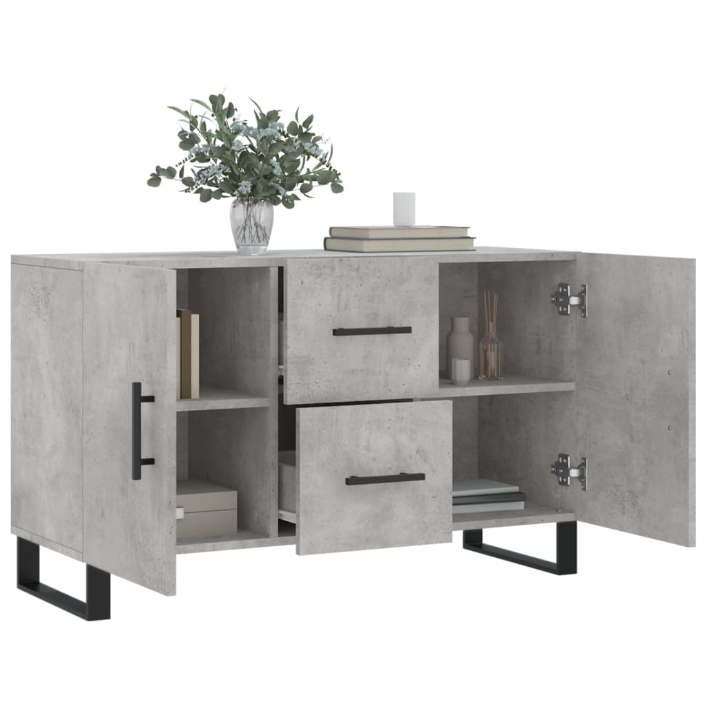 Buffet gris béton 100x36x60 cm bois d'ingénierie - XIOS