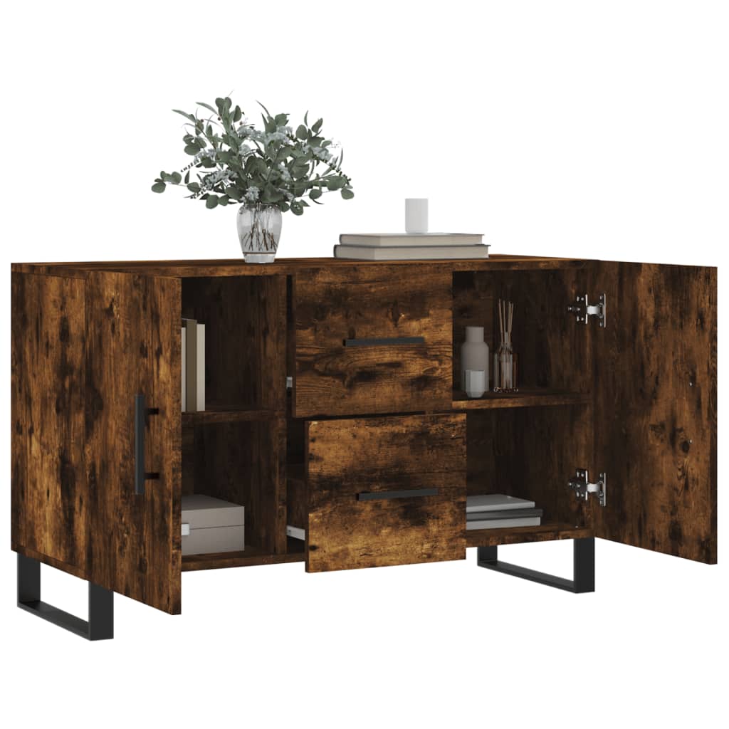 Buffet chêne fumé 100x36x60 cm bois d'ingénierie - XIOS