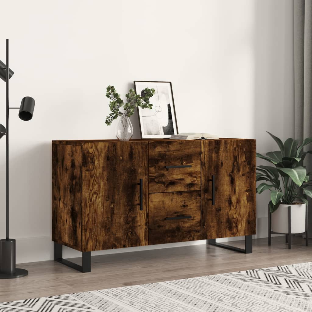 Buffet chêne fumé 100x36x60 cm bois d'ingénierie - XIOS