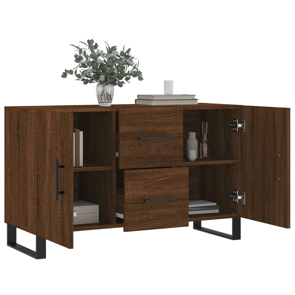 Buffet chêne marron 100x36x60 cm bois d'ingénierie - XIOS