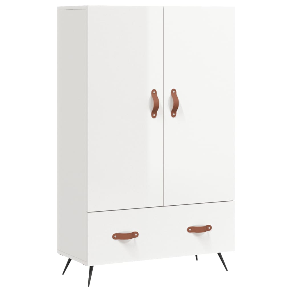 Buffet haut blanc brillant 69,5x31x115 cm bois d'ingénierie - XIOS
