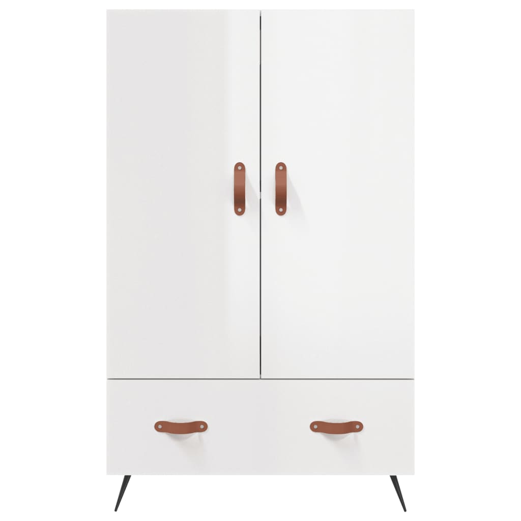 Buffet haut blanc brillant 69,5x31x115 cm bois d'ingénierie - XIOS