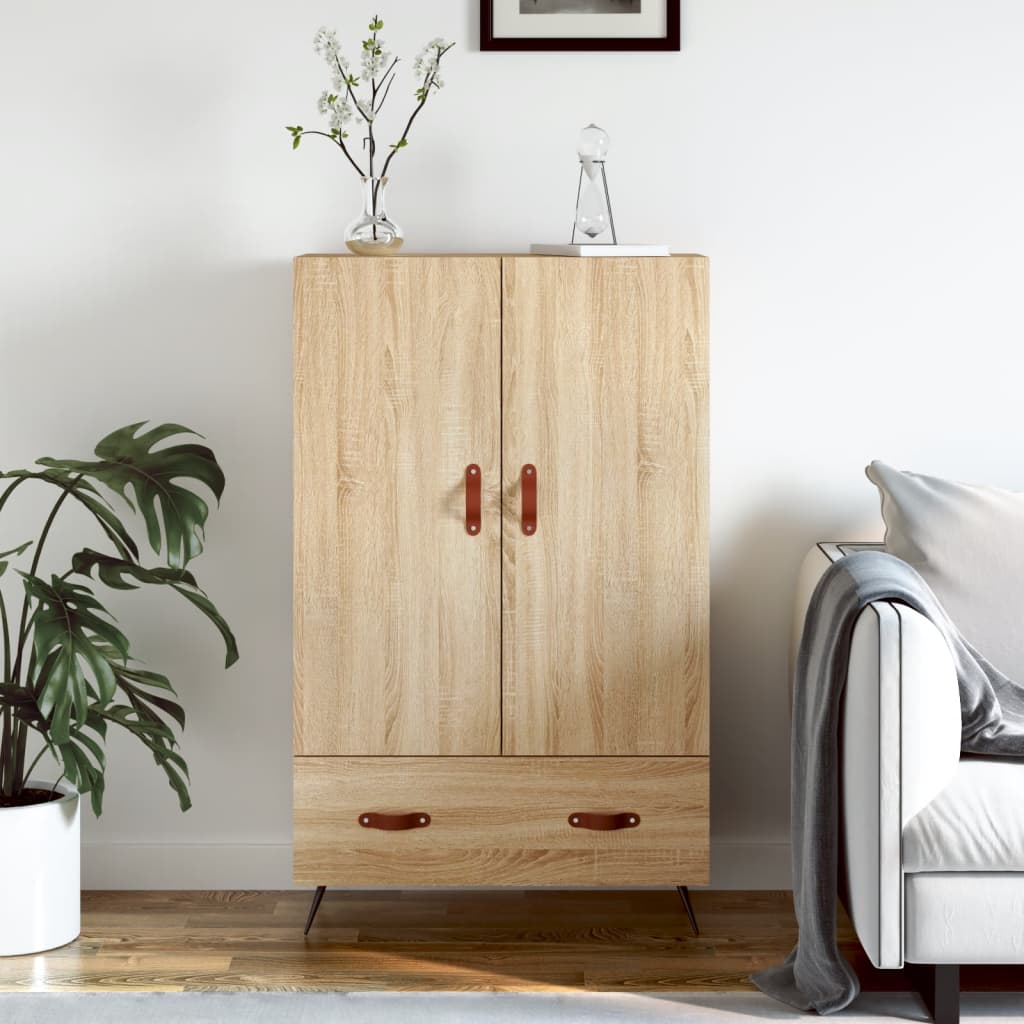 Buffet haut chêne sonoma 69,5x31x115 cm bois d'ingénierie - XIOS