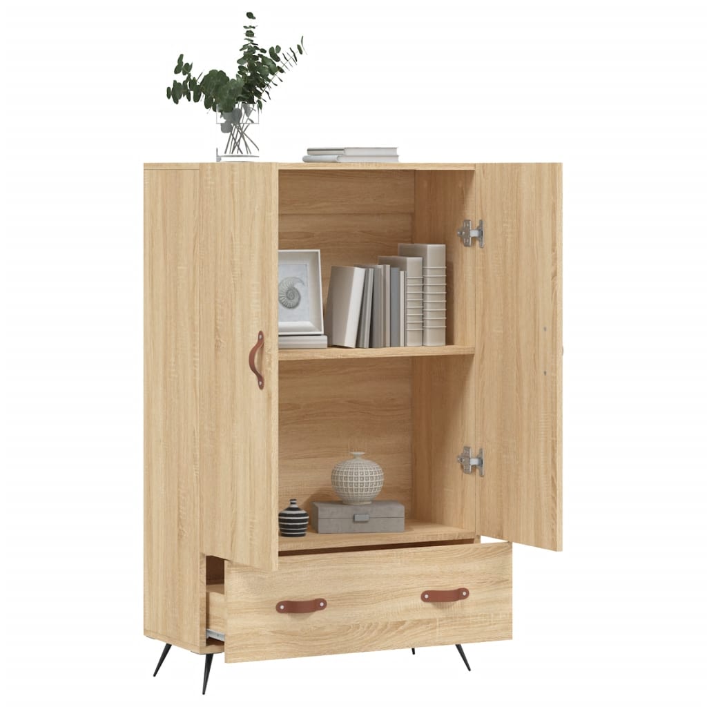 Buffet haut chêne sonoma 69,5x31x115 cm bois d'ingénierie - XIOS