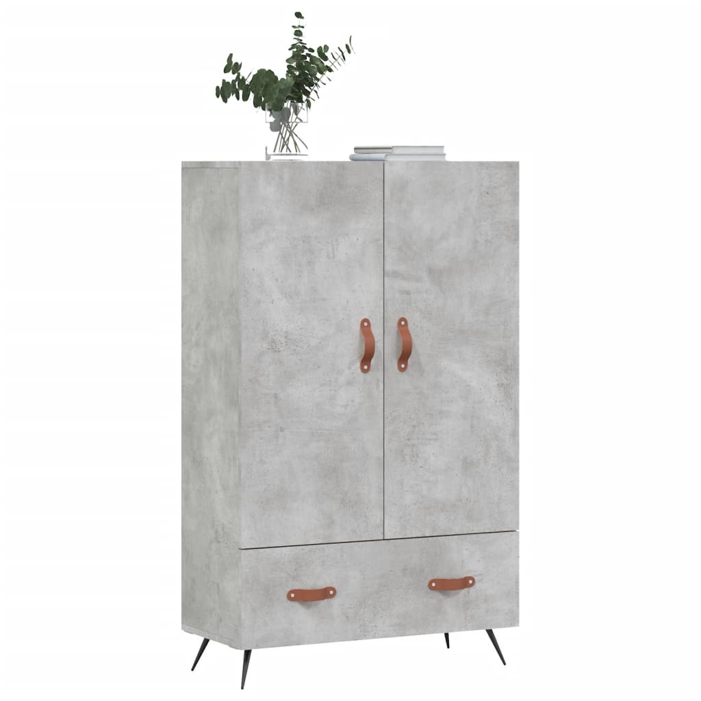 Buffet haut gris béton 69,5x31x115 cm bois d'ingénierie - XIOS