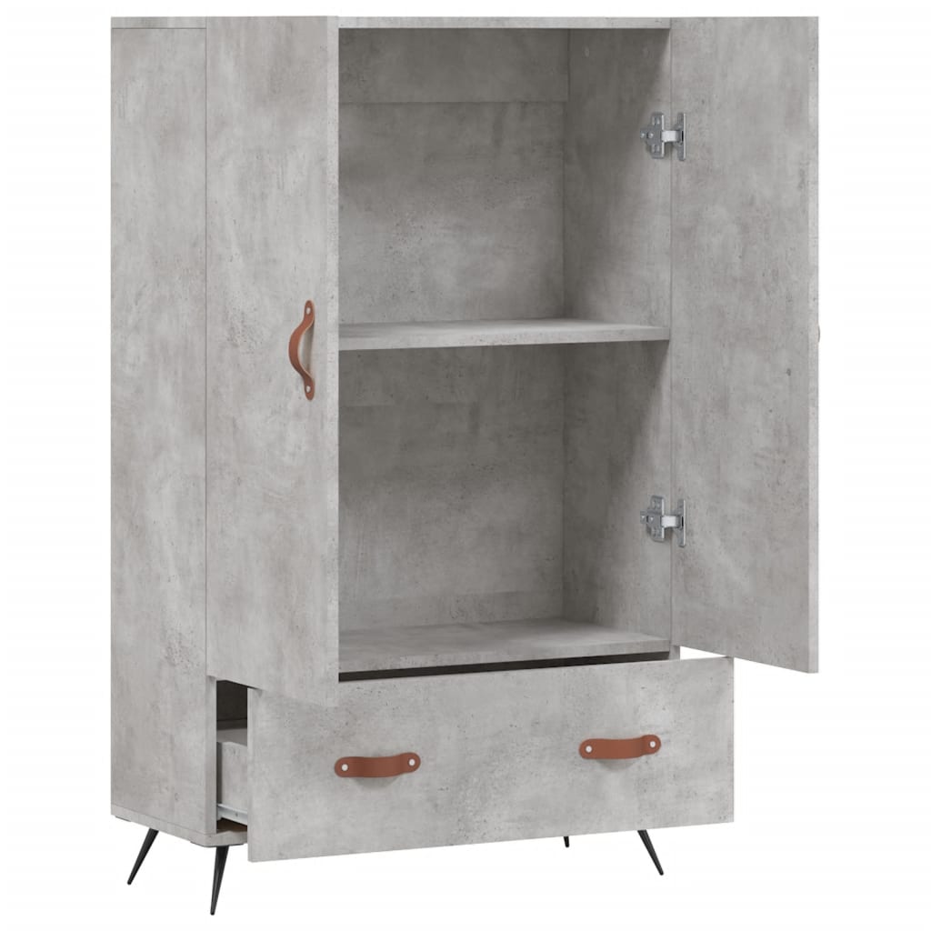 Buffet haut gris béton 69,5x31x115 cm bois d'ingénierie - XIOS