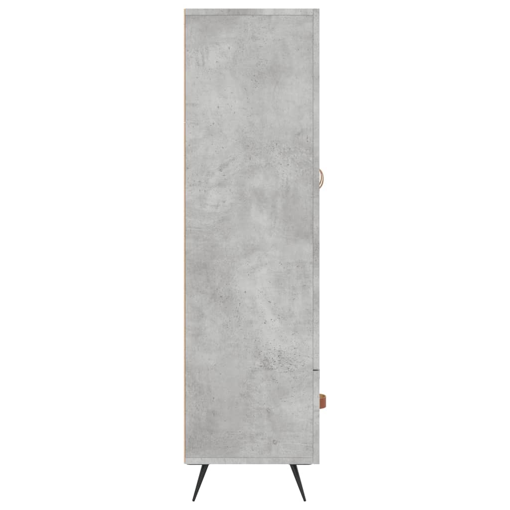 Buffet haut gris béton 69,5x31x115 cm bois d'ingénierie - XIOS