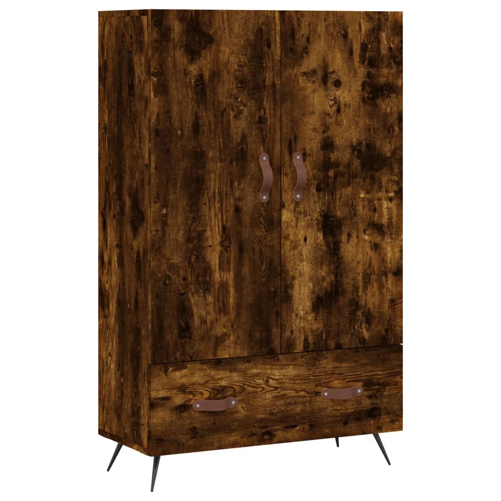 Buffet haut chêne fumé 69,5x31x115 cm bois d'ingénierie - XIOS